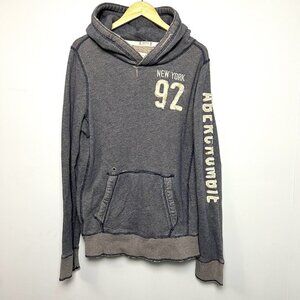 Vintage Abercrombie & Fitch Muscle Hoodie sz XL Distressed Holes Y2K Spell Out